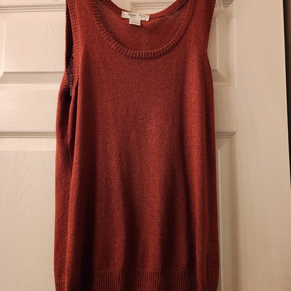 Judith Hart, Pullover sleeveless sweater, Large, rust color - Picture 3 of 4